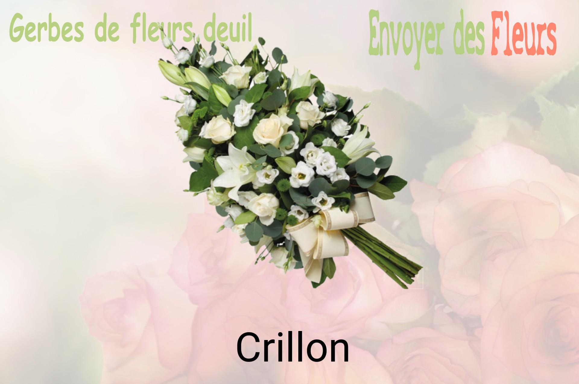 Gerbe de fleurs de deuil livrée à Crillon